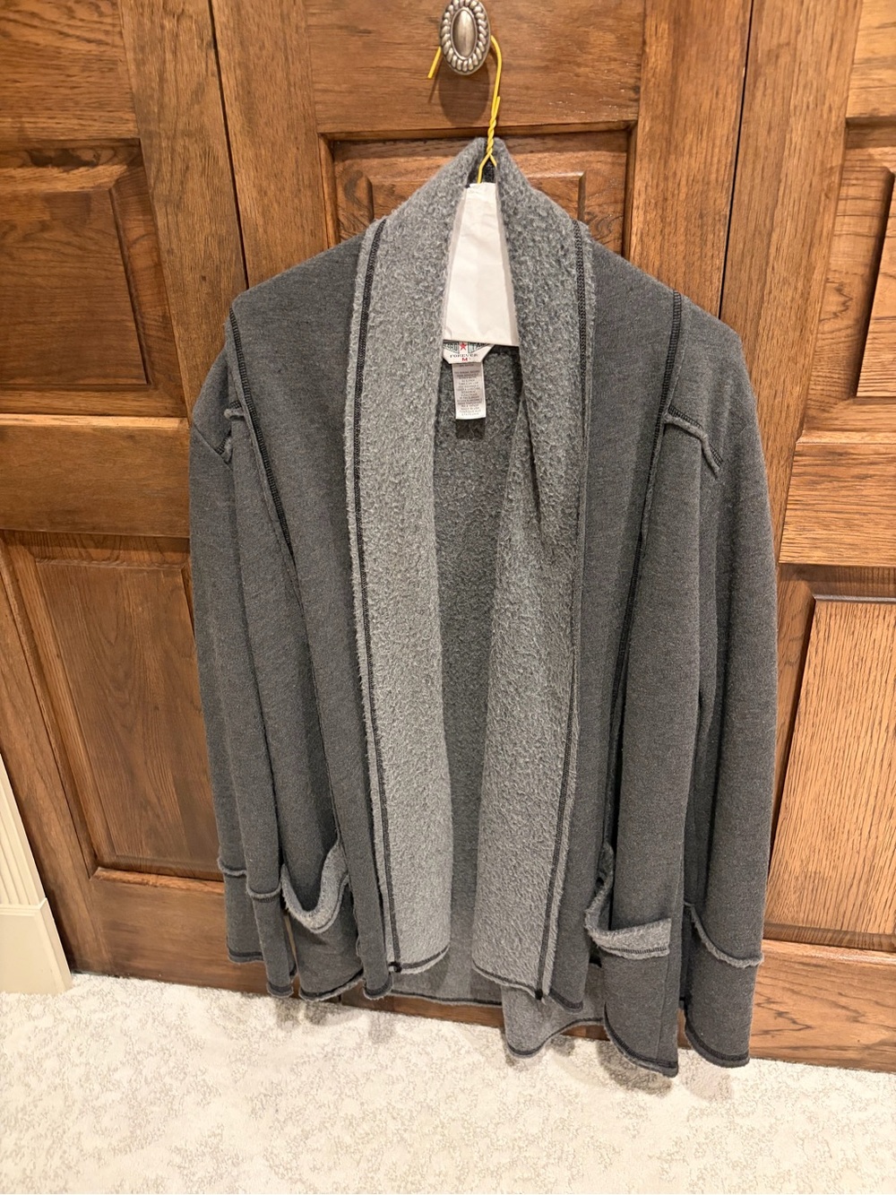Hard Tail Women's Teddy Shawl Collar Jacket in Dark Gray